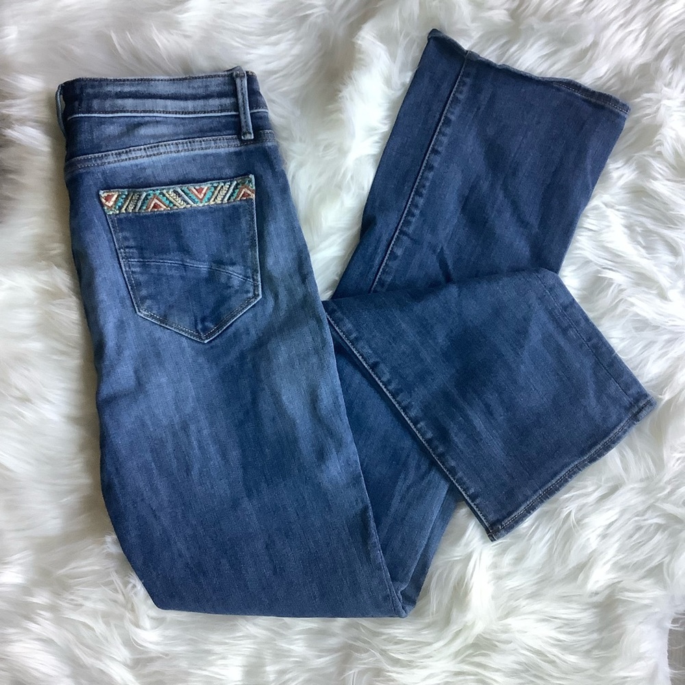 Driftwood Kelly Aztec Embroidered Side Denim Jean 29 W 33 L